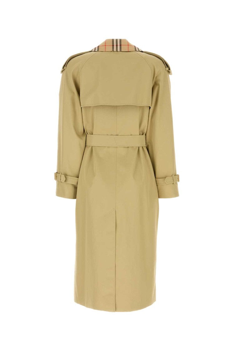 Burberry Sage Green Gabardine Trench Coat