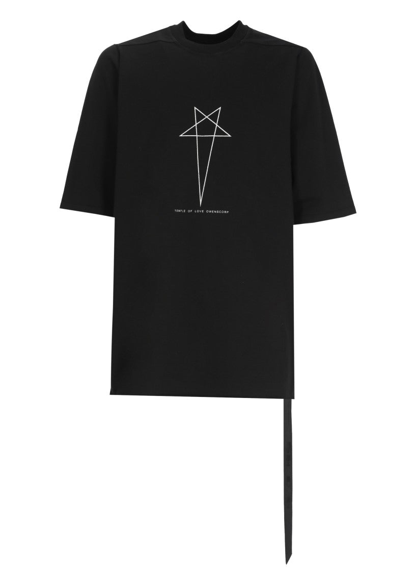Drkshdw By Rick Owens Black Jumbo Logo Cotton T-Shirt