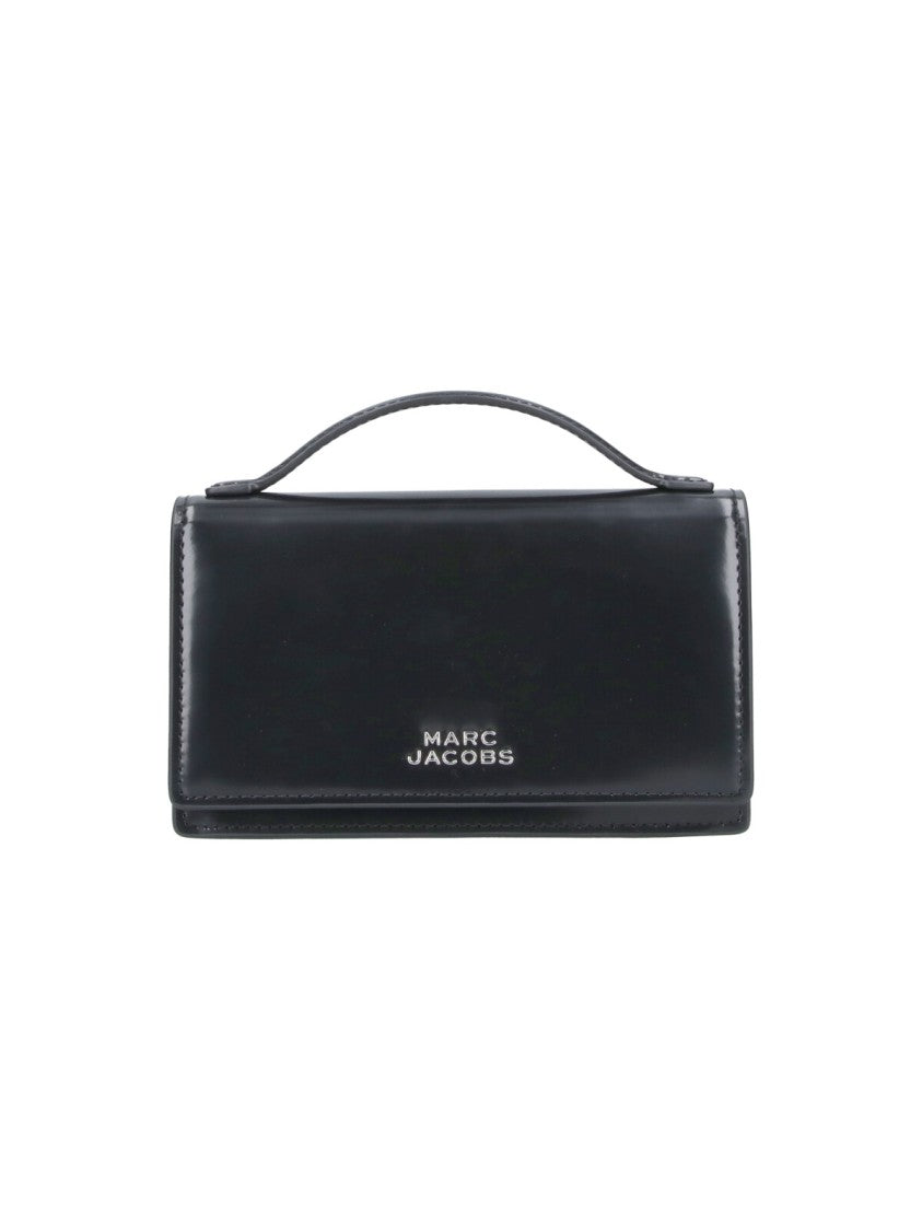 Marc Jacobs Black The Mirror Brushed Leather Handbag