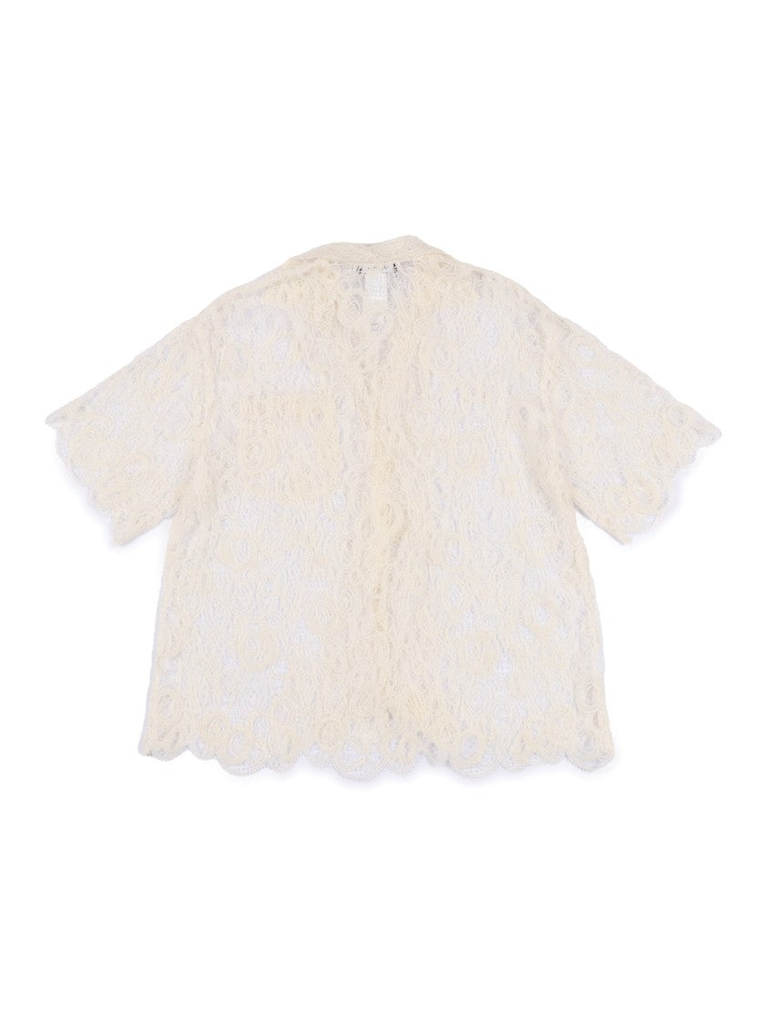 Fabiana Filippi Oversized Short-Sleeve Top With Intricate Macramé Detailing