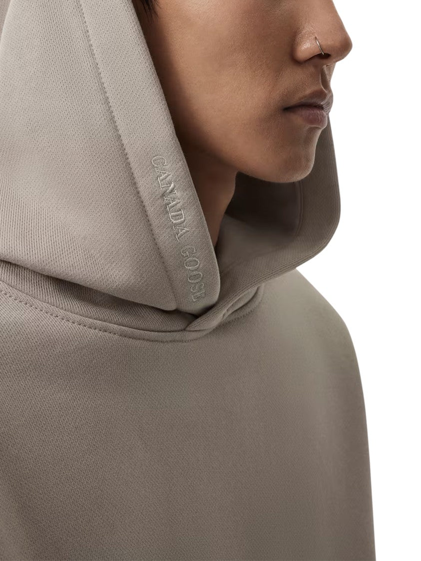 Canada Goose Relaxed Fit Beige Hoodie With Drawstring And Kangaroo Pocket