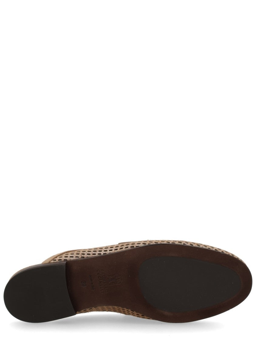 Brunello Cucinelli Sparkling Net Perforated Leather Mules