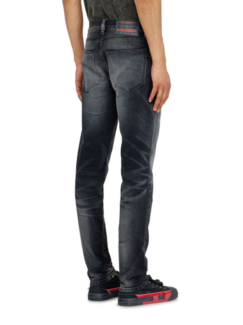 Diesel Slim-Fit Black Jeans With Subtle Whiskering