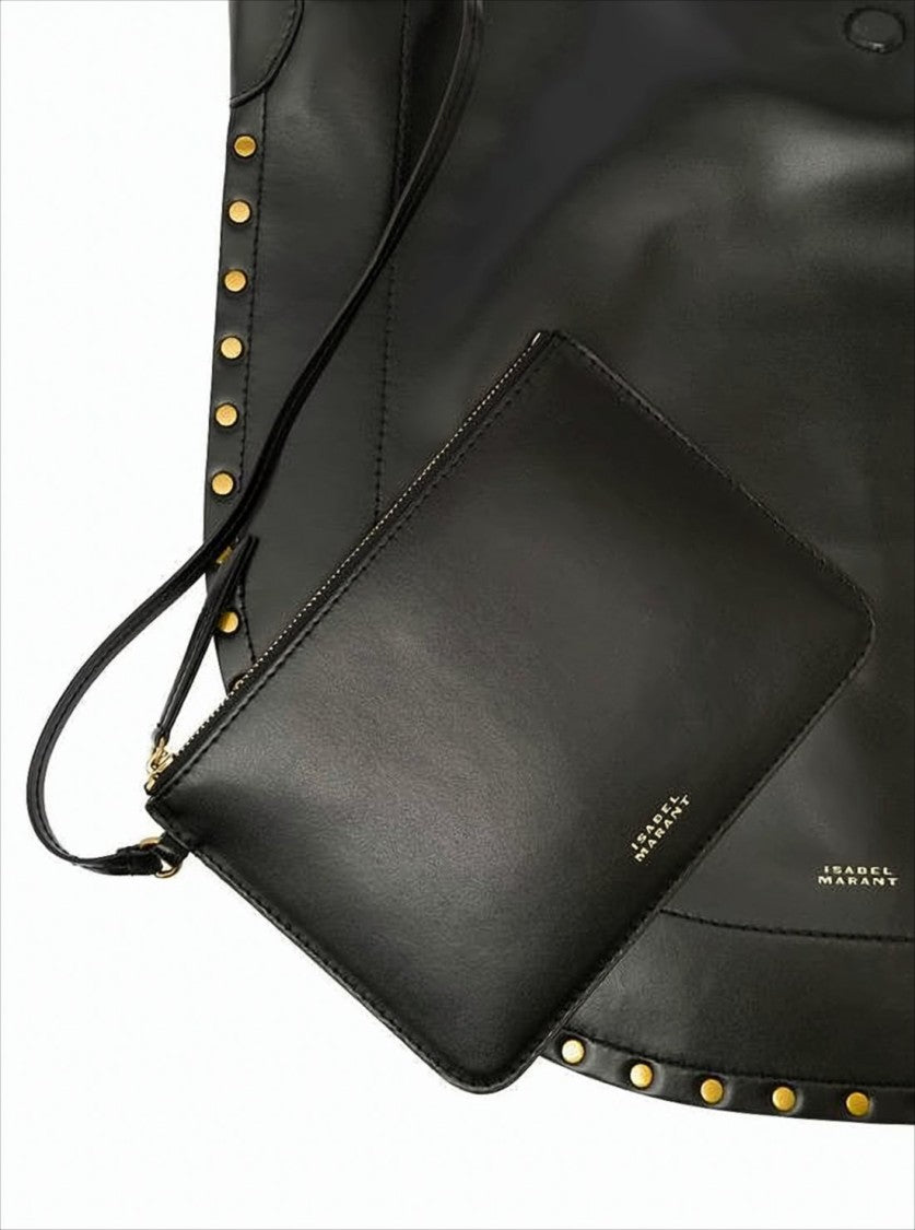 Isabel Marant Crescent-Shaped Shoulder Bag With Gold-Tone Studs