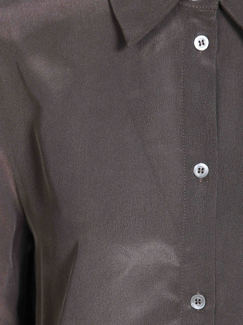 Pinko Crackers Crepe Smooth Long-Sleeved Button-Up Shirt