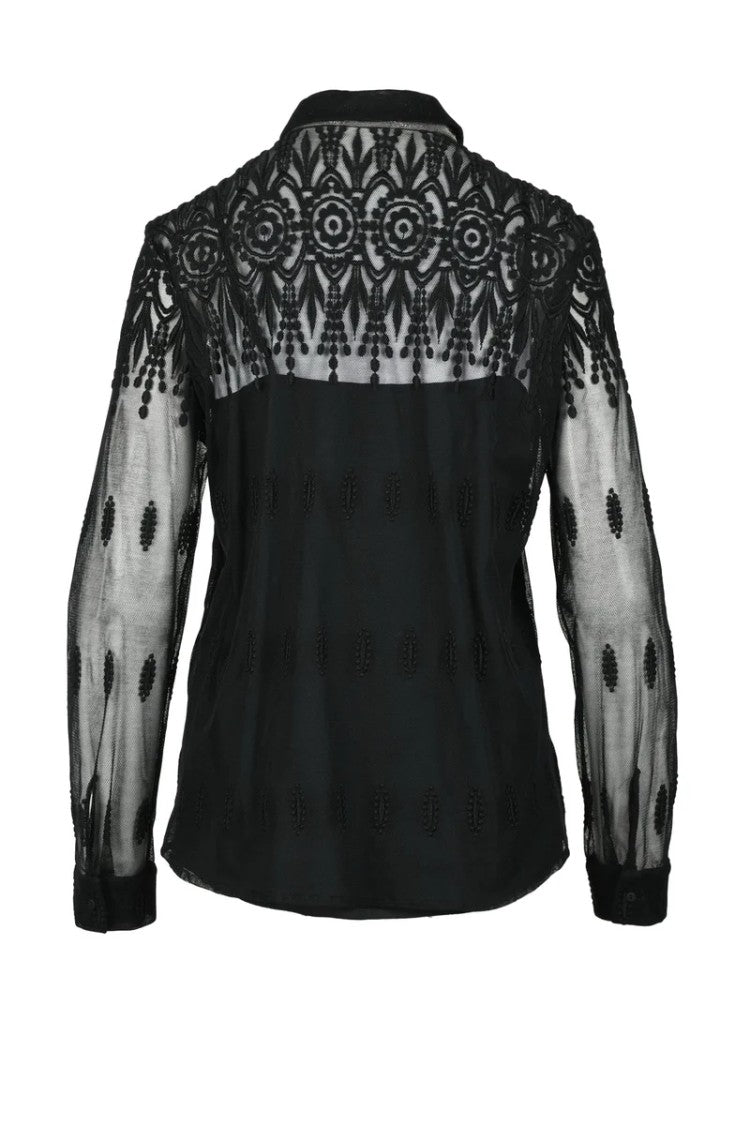 Fabiana Filippi Embroidered Tulle Shirt - Black
