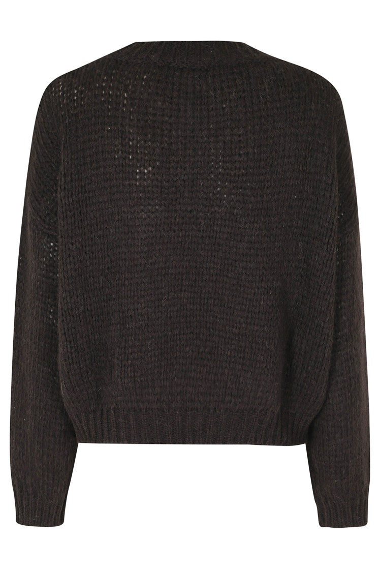 Roberto Collina Cropped Knit Sweater With Dropped Shoulders And Ribbed Edges