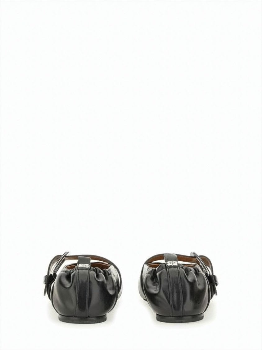 Ganni Pointed Toe Flat Shoes With Buckle Strap