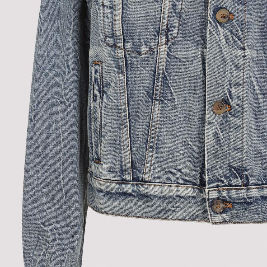 Miu Miu Cropped Denim Jacket With Distressed Finish