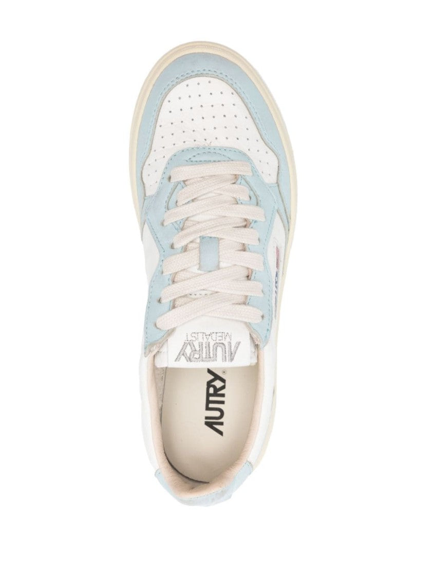 Autry White Multicolour Perforated Calf Leather Sneakers