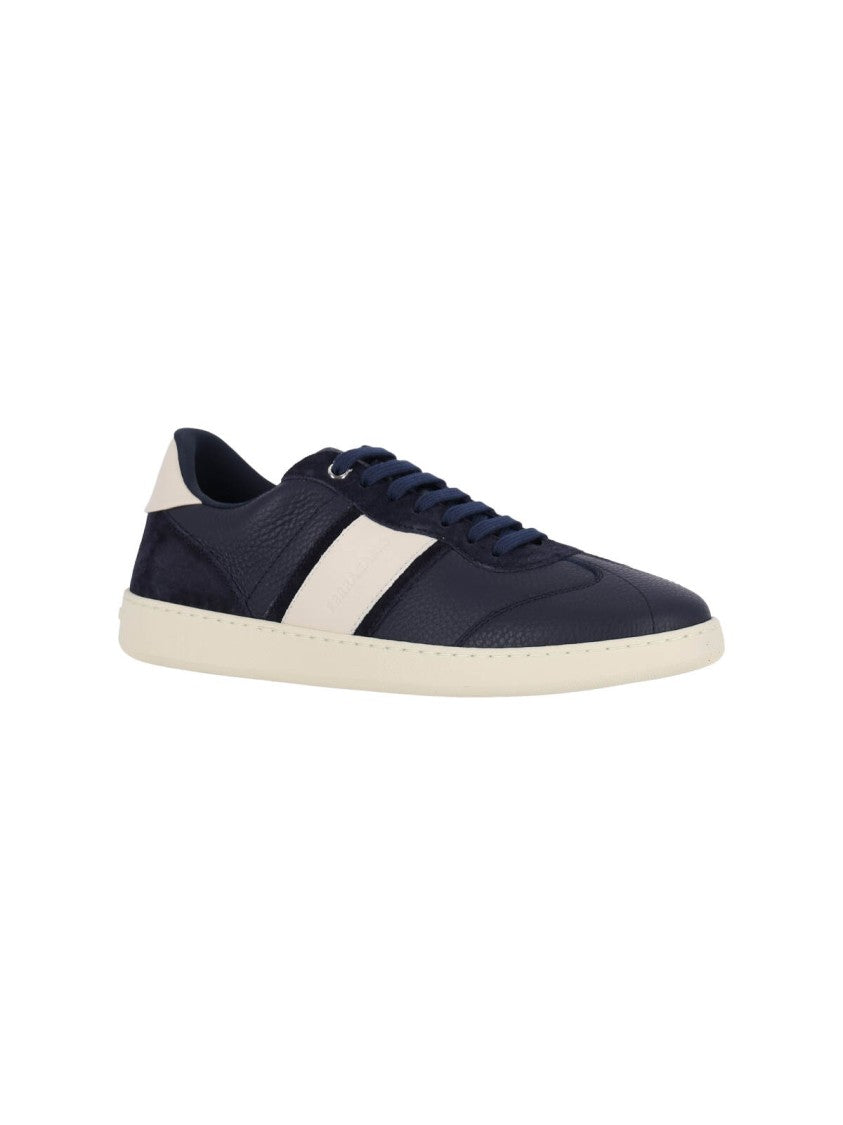 Ferragamo Low-Top Blue Calfskin Sneakers