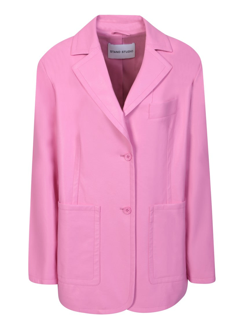 Stand Studio Pink Single-Breasted Blazer