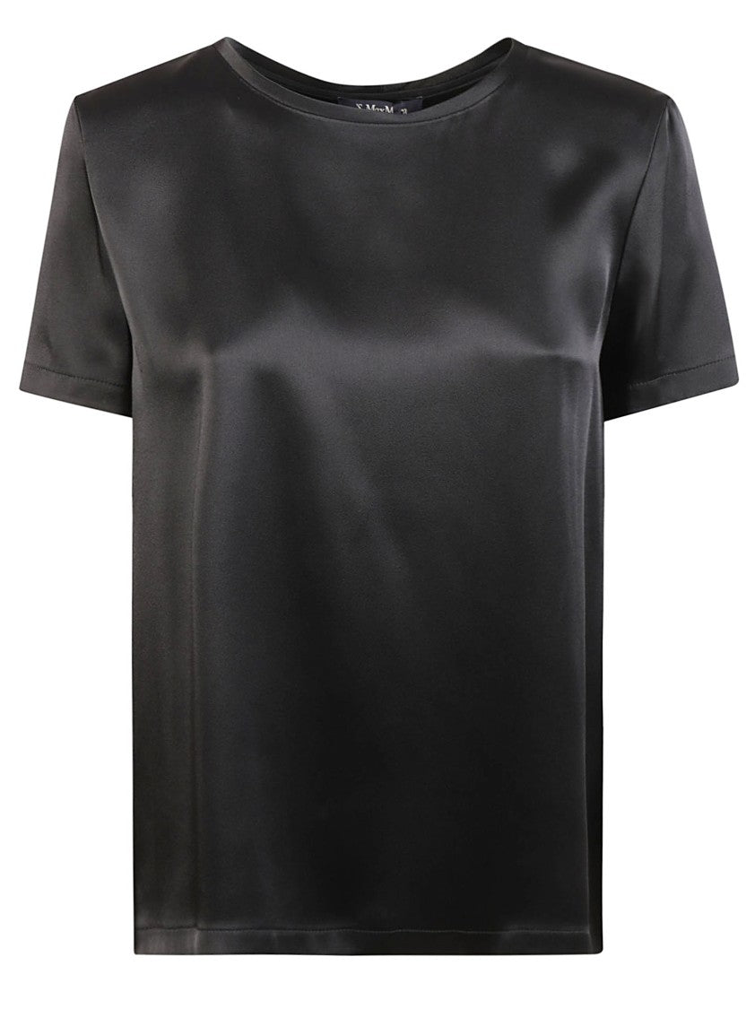 Max Mara Black T-Shirt With Satin Finish