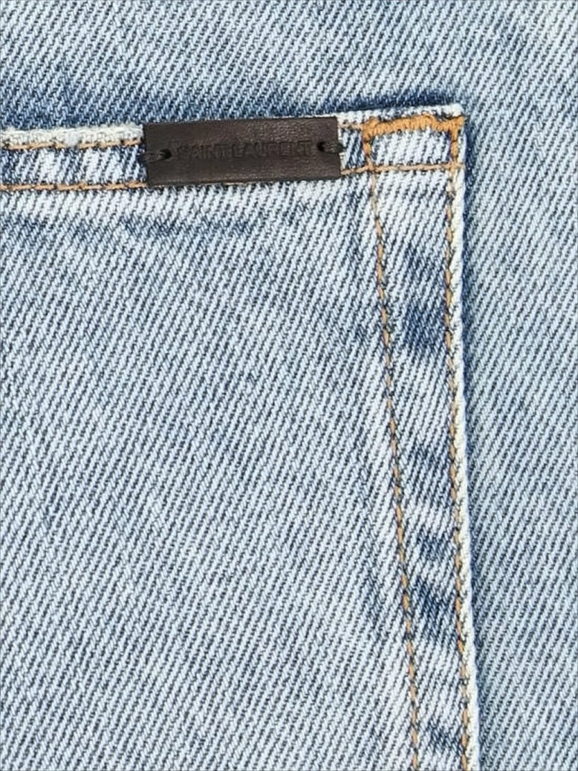 Saint Laurent Mid-Rise Straight-Leg Denim Pants With Subtle Wash