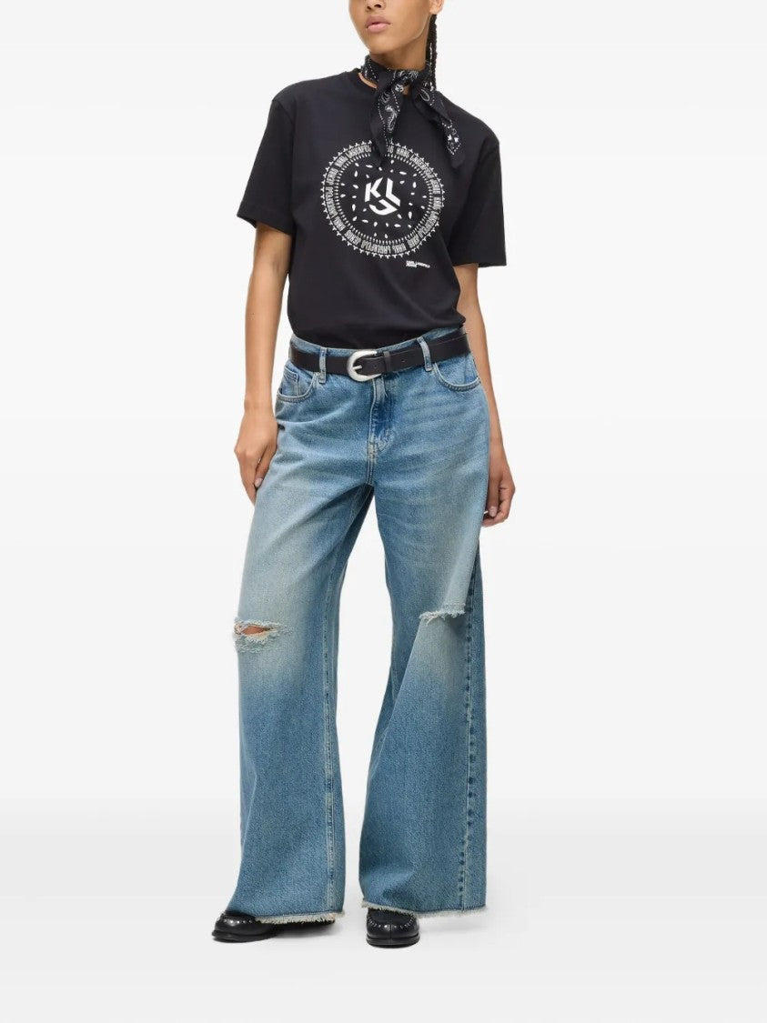 Karl Lagerfeld Straight-Cut Denim Jeans With Five-Pocket Styling