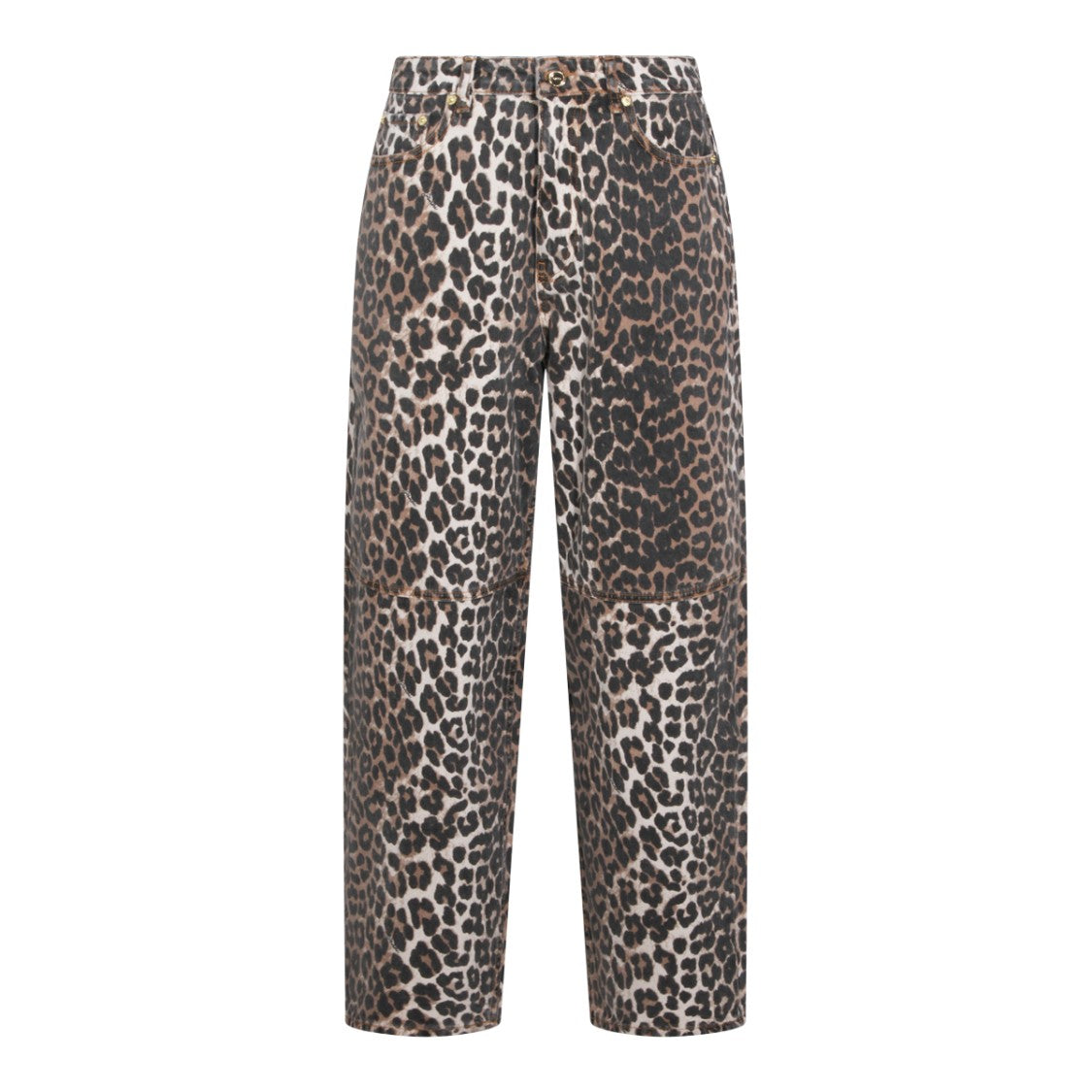 Ganni Straight-Leg Denim Jeans With Mid-Rise Waist And Timeless Finish