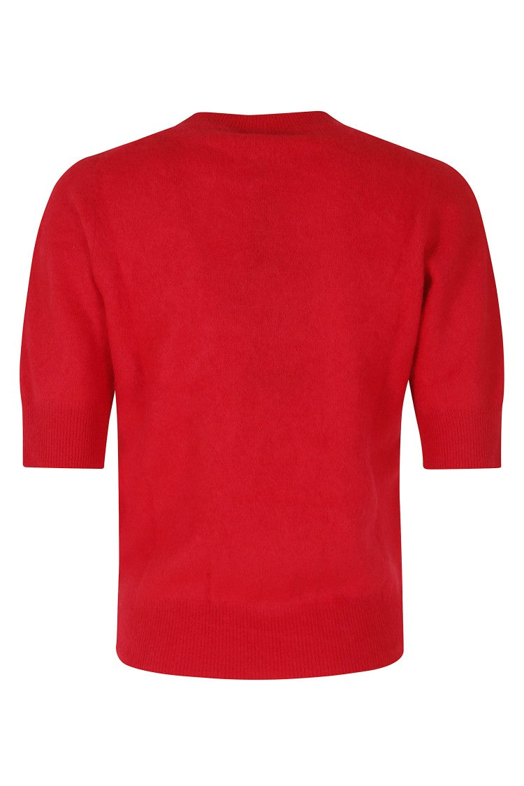 Herskind Red Therese Ribbed Wool-Cashmere Knit Blouse