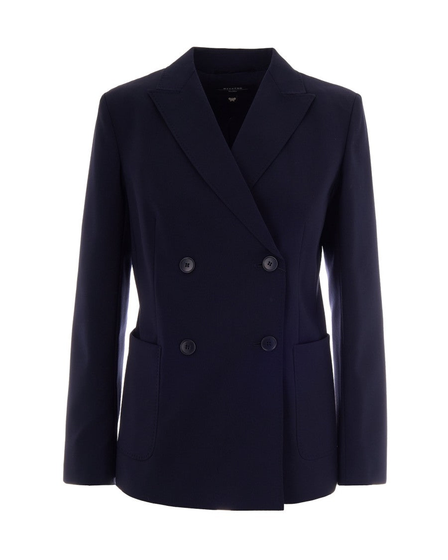 Max Mara Blue Double-Breasted Blazer