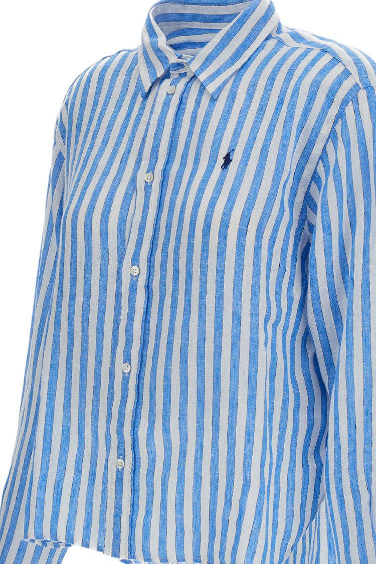 Polo Ralph Lauren Light Blue Striped Linen Shirt