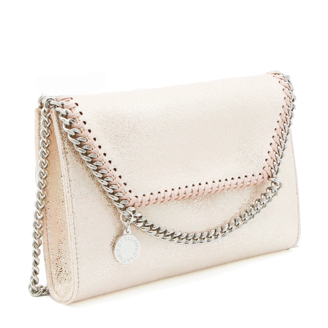 Stella Mccartney Light Pink Mini Falabella Shoulder Bag With Silver Hardware