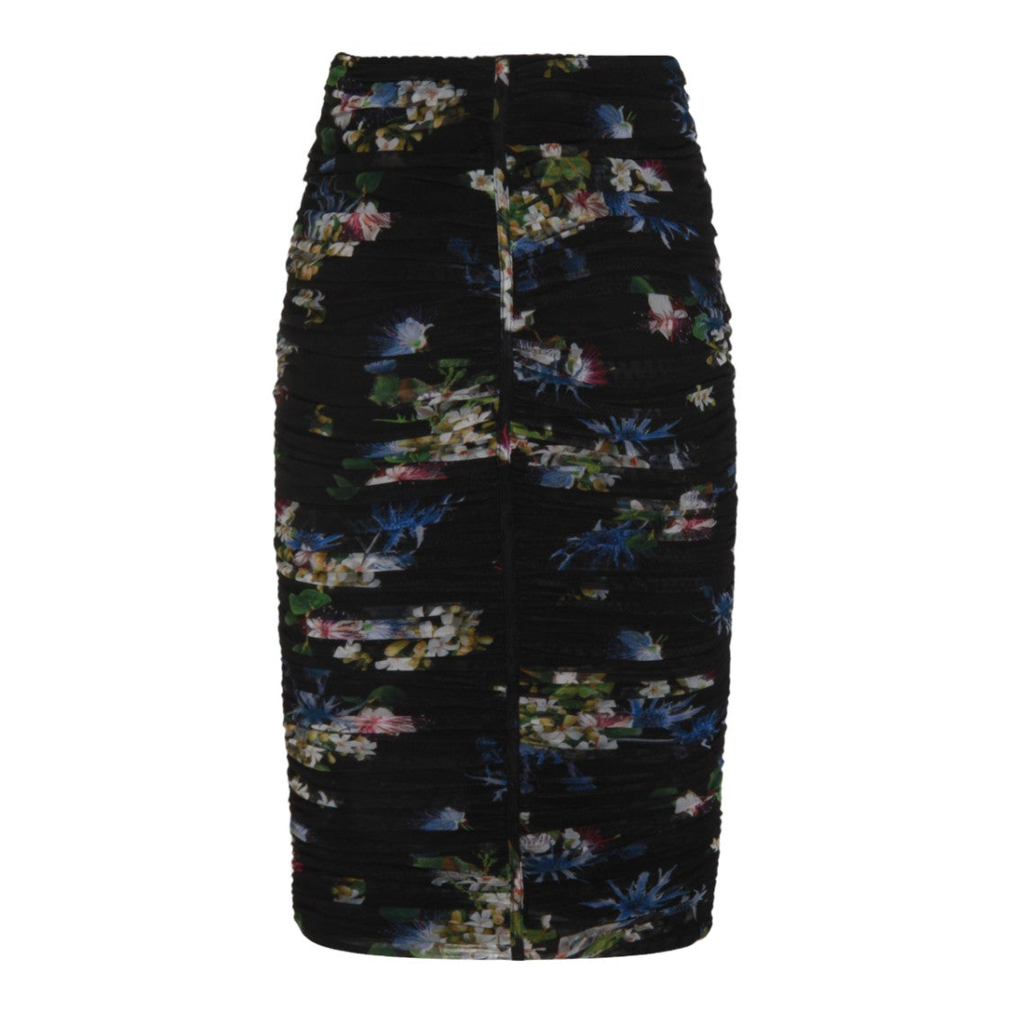 Blumarine Fitted Ruched Skirt With Floral Print