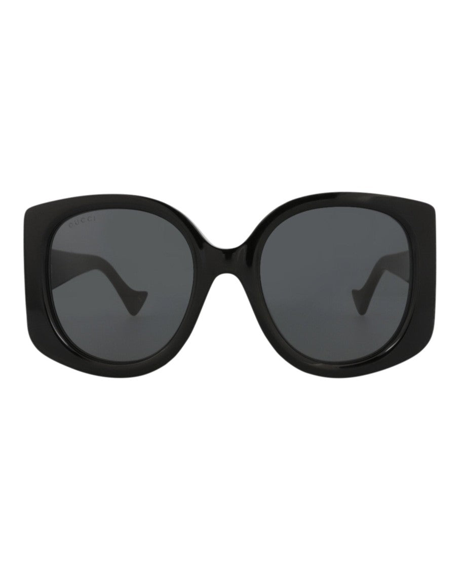 Gucci Round-Oval Frame Sunglasses With Designer Accents