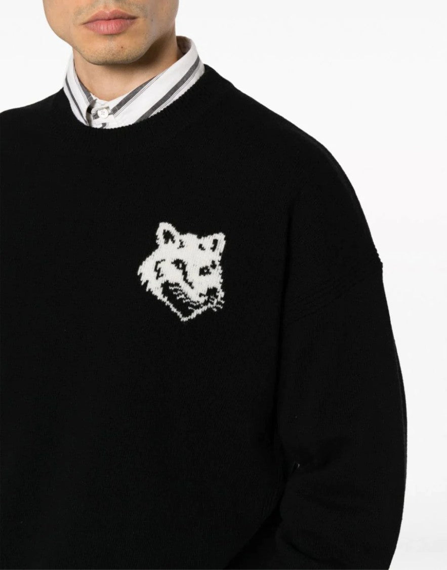 Maison Kitsuné Fox Head Intarsia Logo Sweater