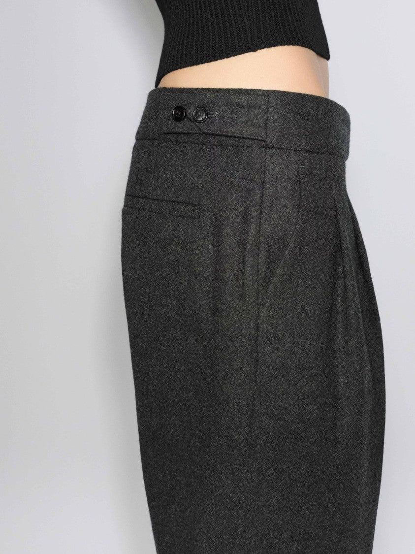 Alaïa Tailored Grey Trousers With High Waist