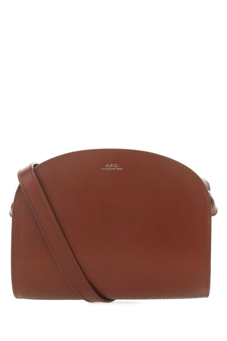 A.P.C. Caramel Leather Mini Demi Lune Shoulder Bag
