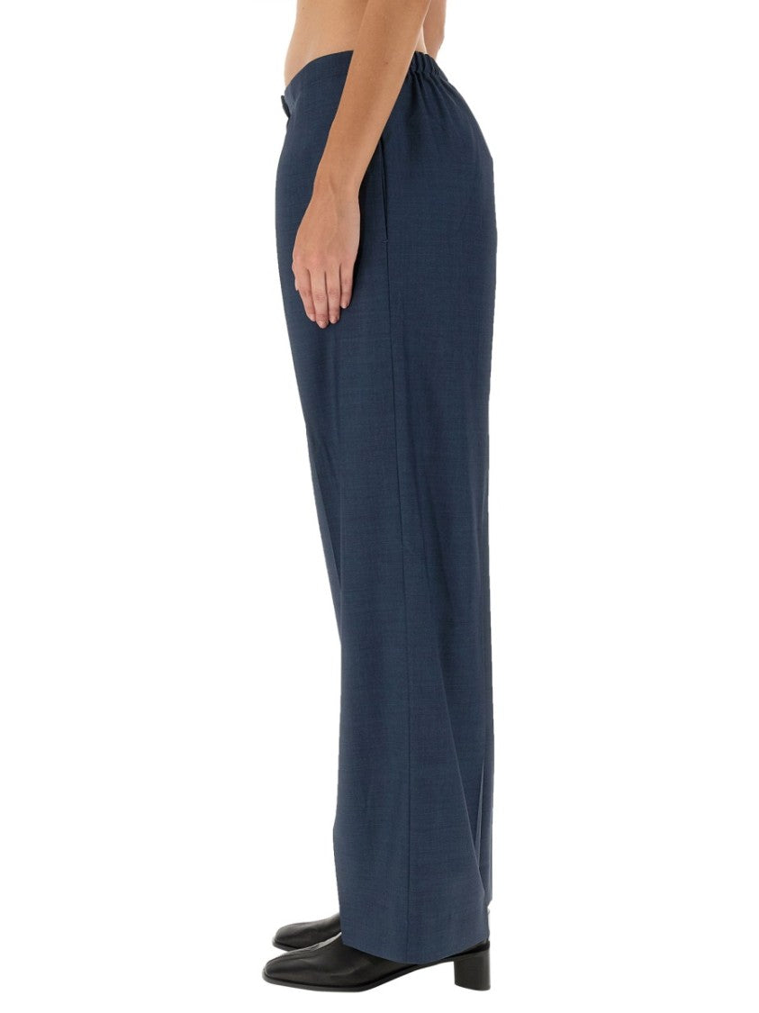 Acne Studios Wide-Leg Wool Trousers With Button Closure