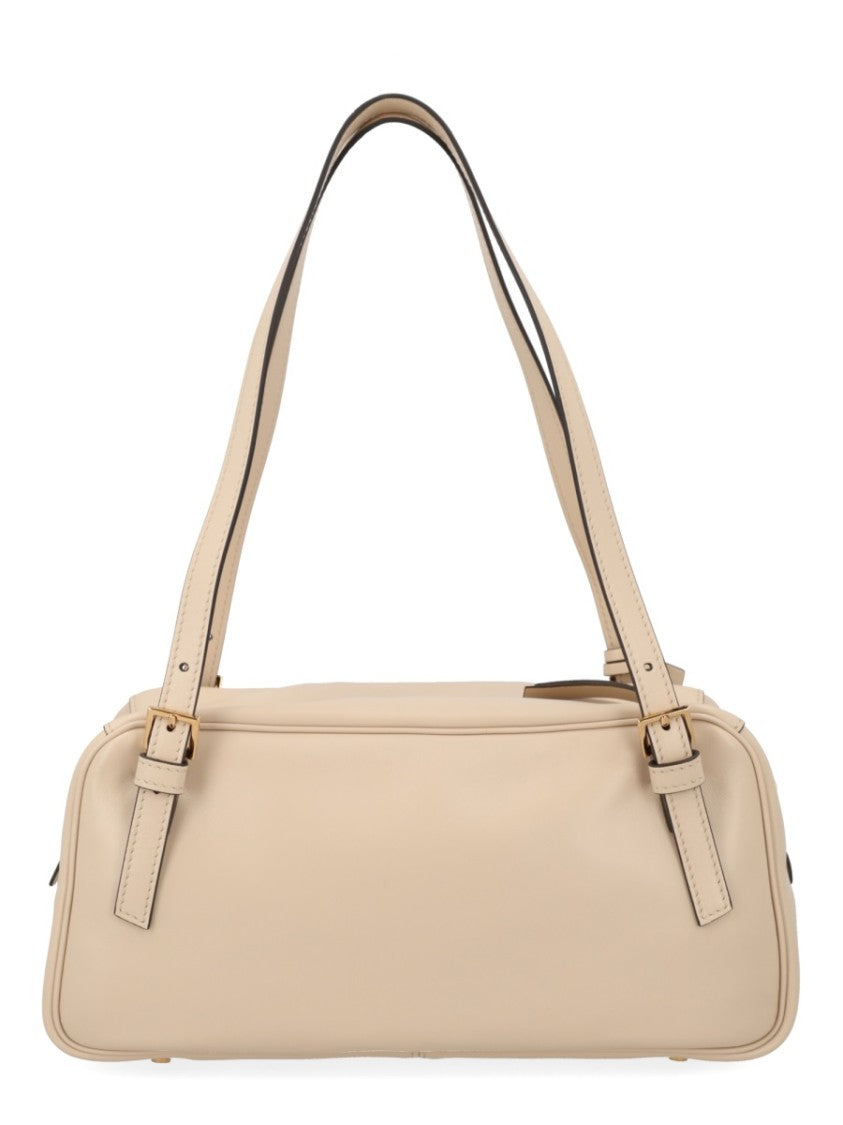 Versace Beige Tag Lamb Leather Shoulder Bag