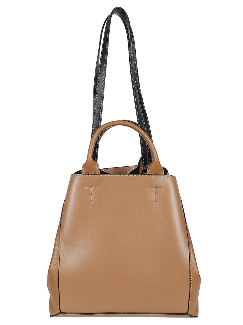 Tod's Structured Leather Handbag With Detachable Strap