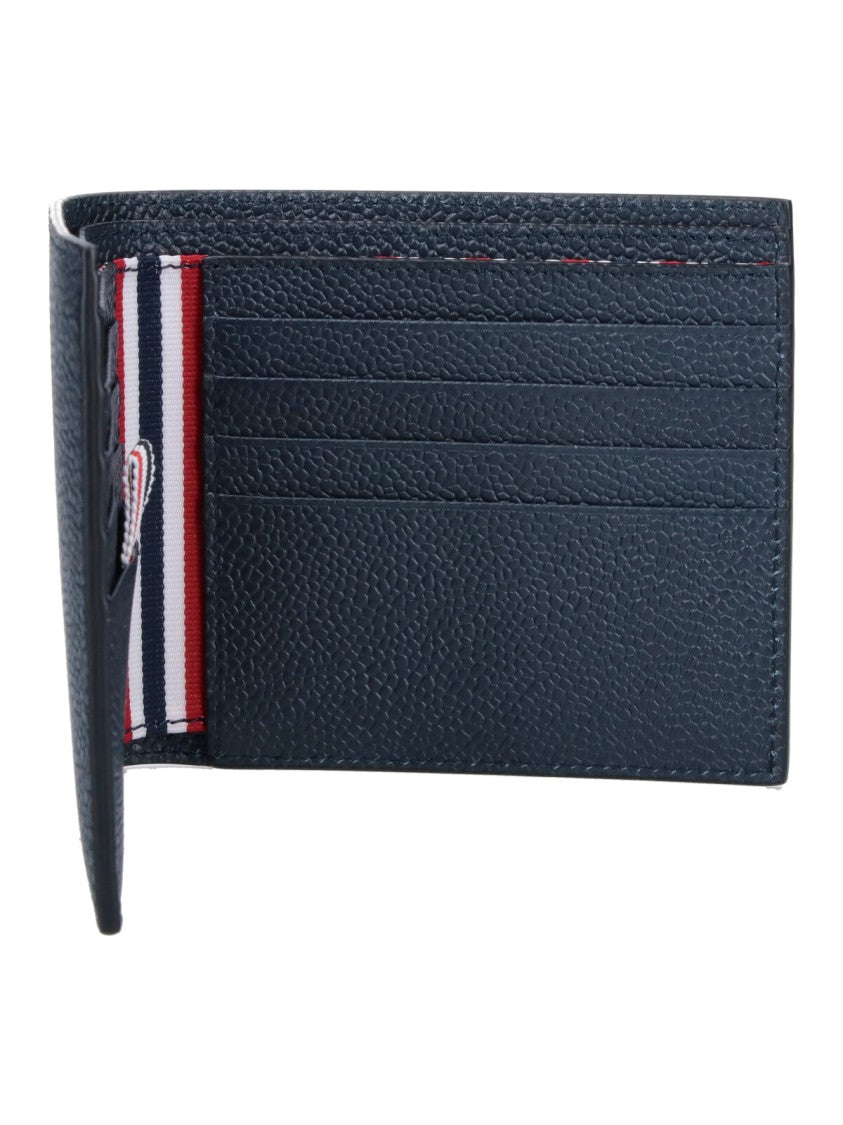 Thom Browne Blue Textured Leather Bifold Wallet