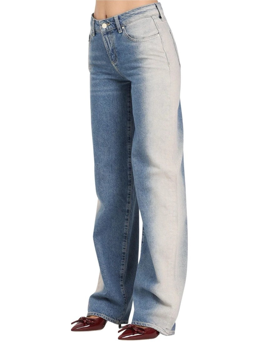 Armani Exchange Light Blue Cotton Relaxed Jeans