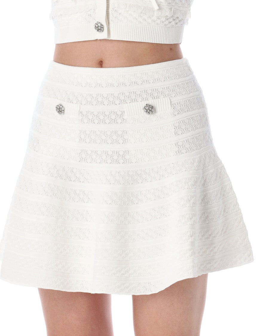 Self-Portrait Pointelle Skirt