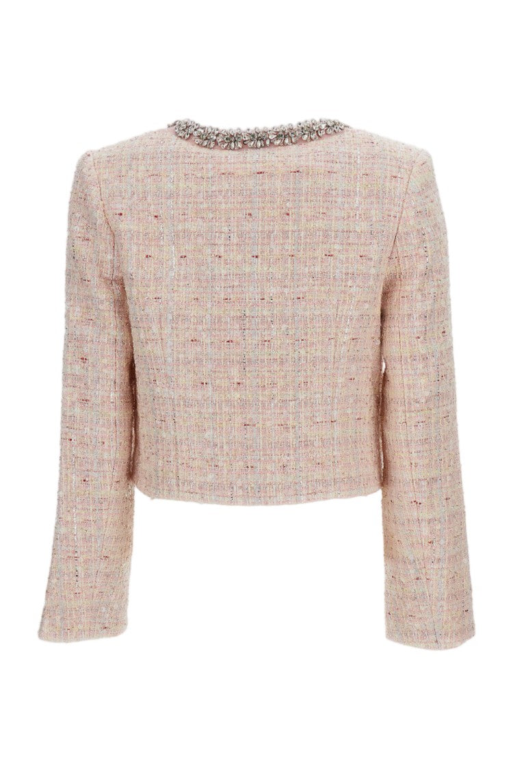 Self-Portrait Pink Sequin Boucle Jacket