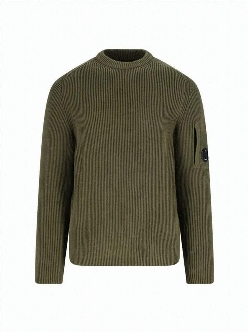 C.P. Company Chunky Ribbed Knit Sweater With Distinctive Patch Pocket