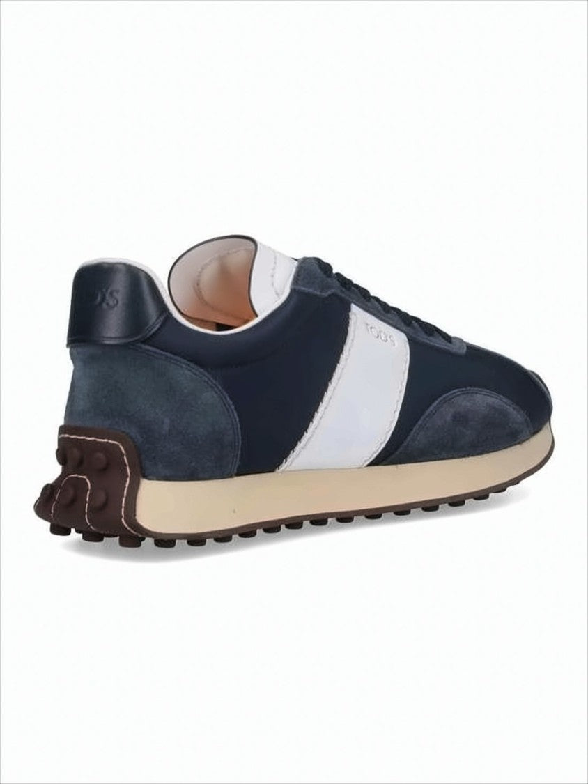 Tod's Suede And Fabric Sneakers With Contrasting Panels