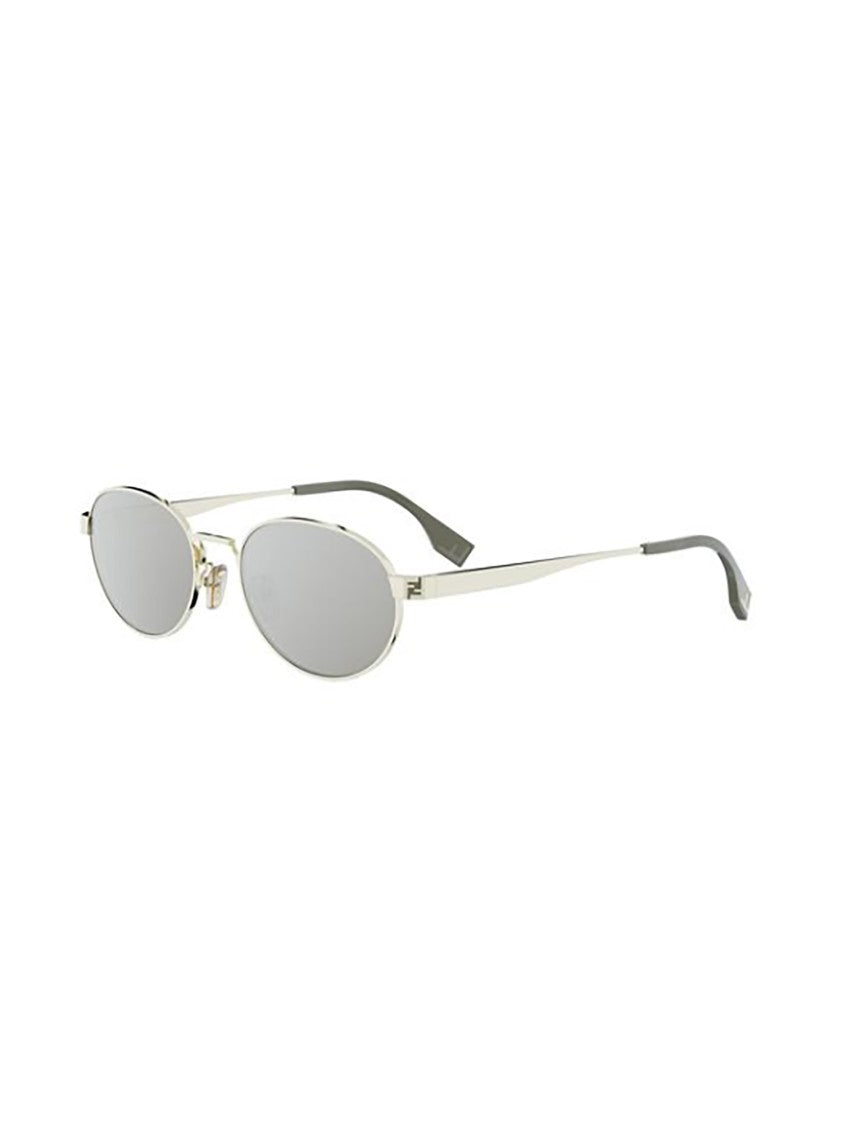 Fendi Reflective Oval Sunglasses With Metallic Finish And Comfortable Fit