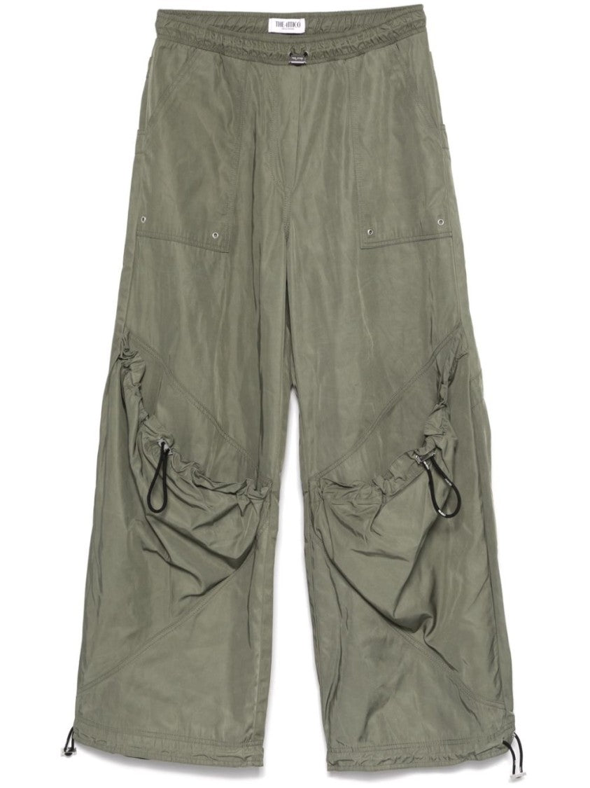 The Attico Olive Green Trousers With Drawstring Waistband
