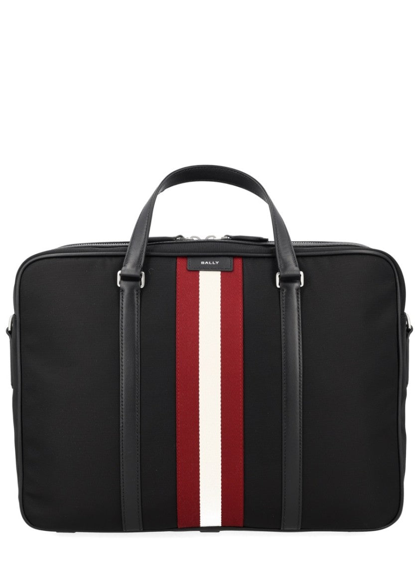 Bally Code Polyamide Vertical Stripe Briefcase
