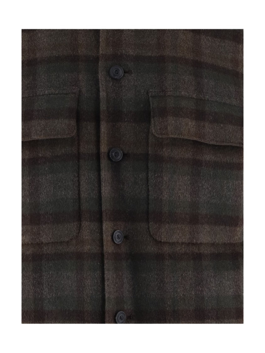 Vince Multi Wool-Blend Checked Casual Shirt