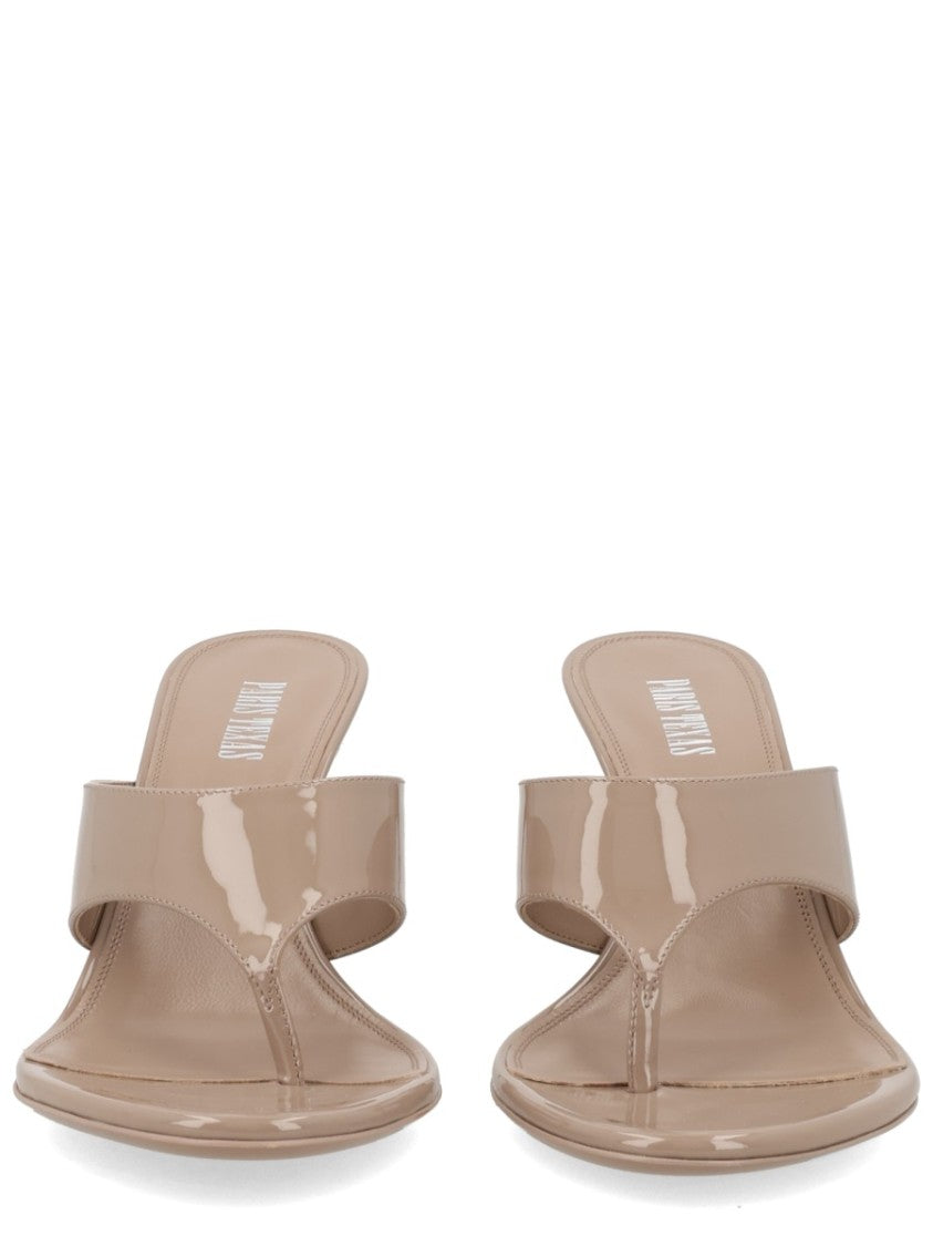Paris Texas Lidia Glossy Calf Leather Thong Sandals