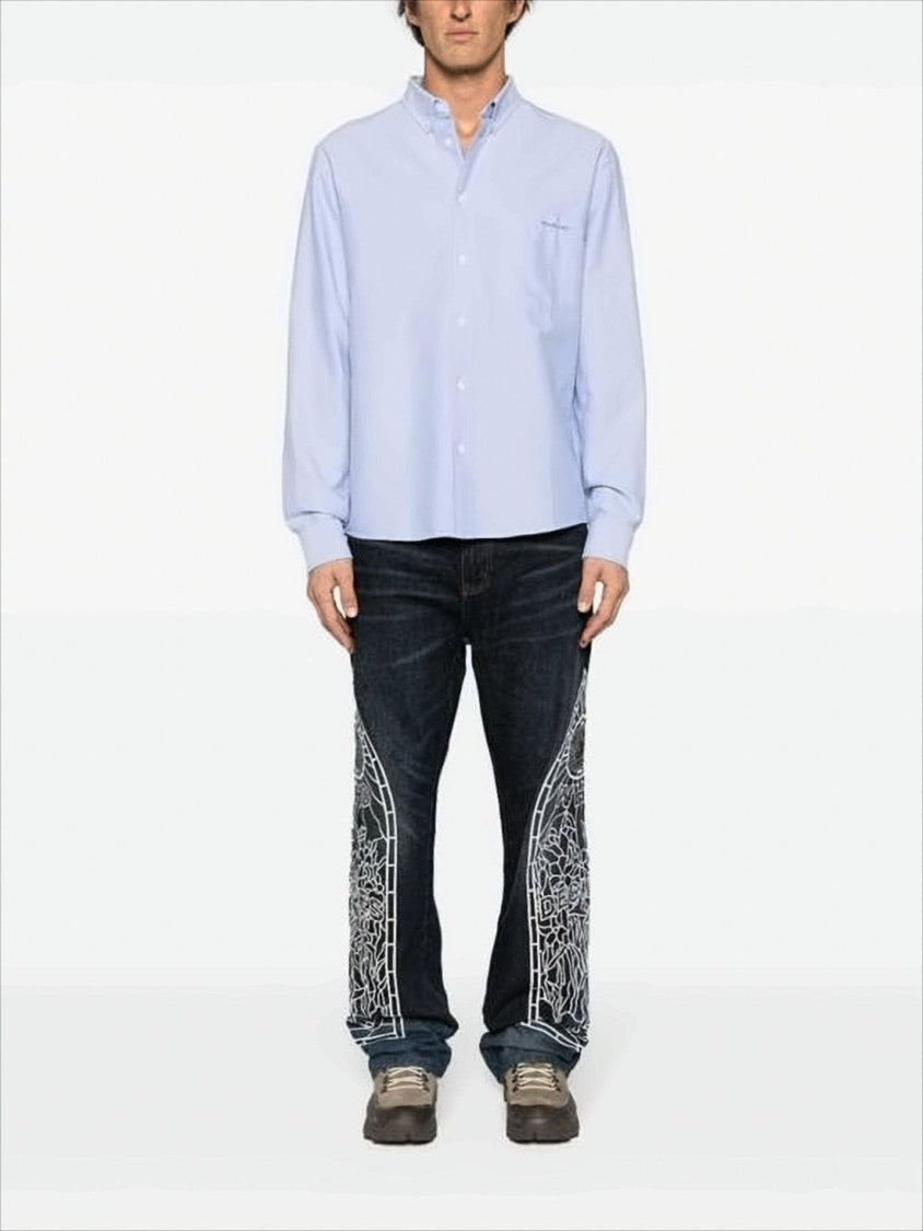 Isabel Marant Long Sleeve Blue Cotton Button-Up Shirt