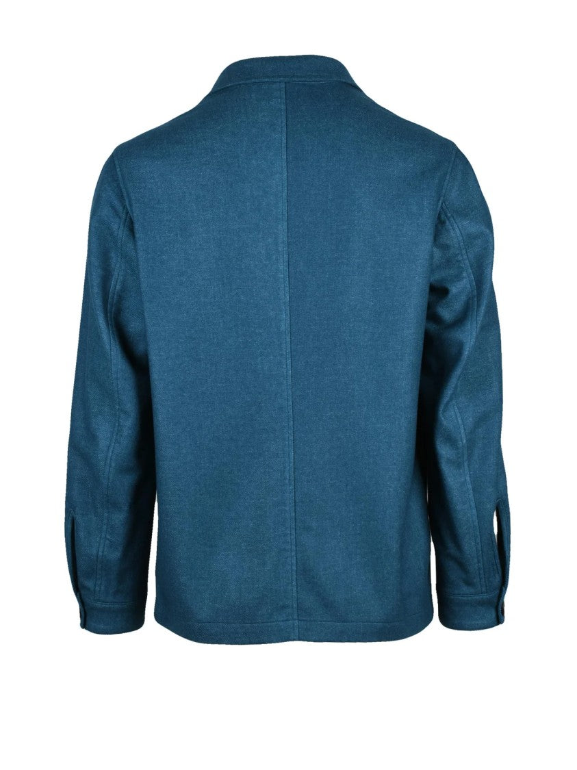 L.B.M. 1911 Shirt Jacket In Deep Blue Wool-Polyester Blend