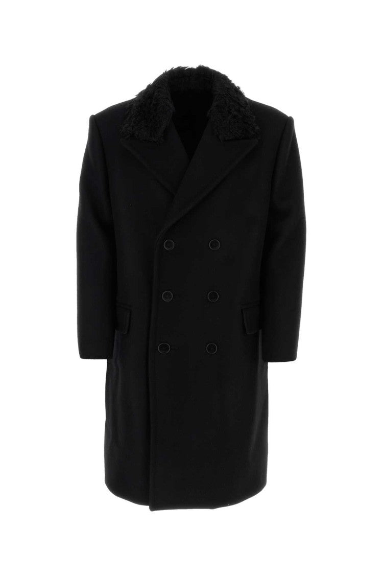 Lanvin Black Wool Blend Coat