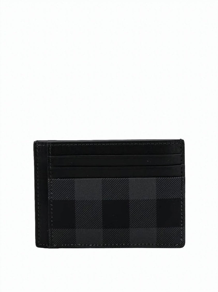 Burberry Check Pattern Money Clip Card Case