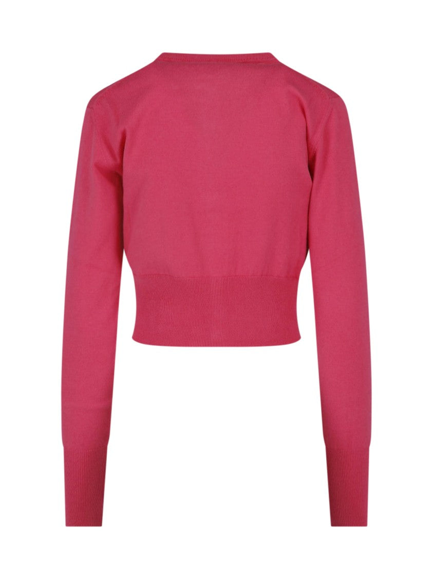 Vivienne Westwood Fuchsia Cashmere-Blend Orb Cropped Cardigan