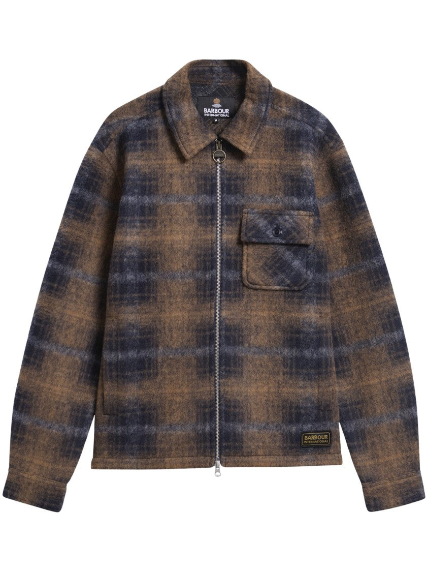 Barbour Check-Pattern Zip-Up Jacket