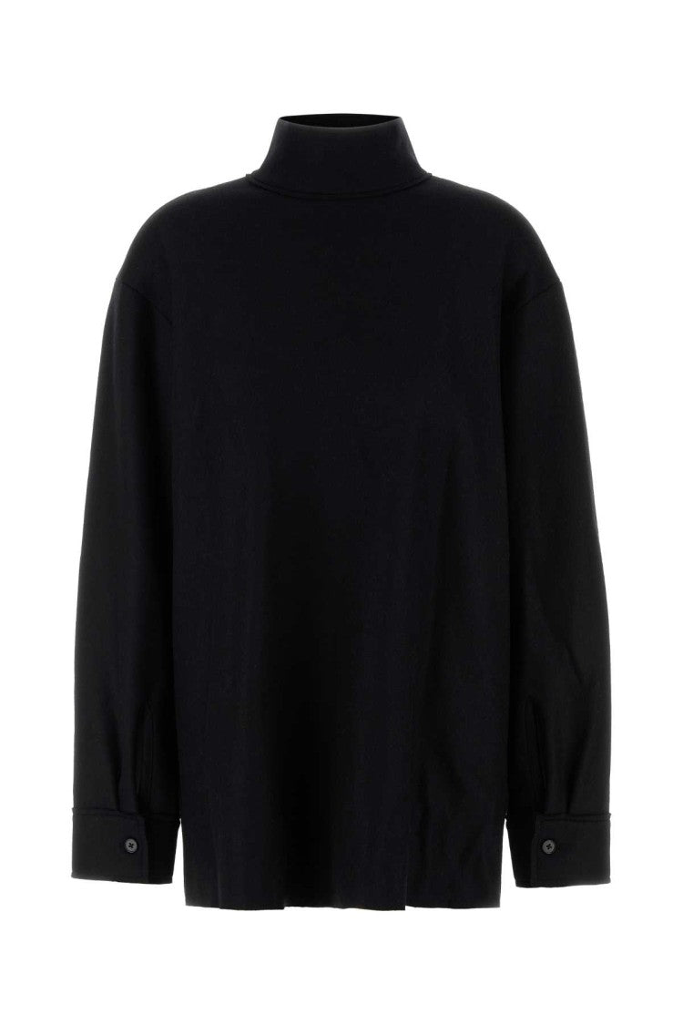 Jil Sander Black Wool Blend Blouse